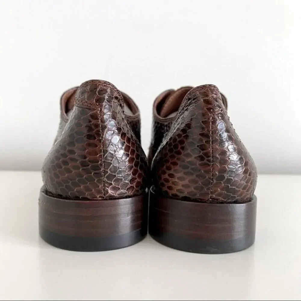 New FRYE Brown Leather Lace Up Oxford Shoes Size 6.5M